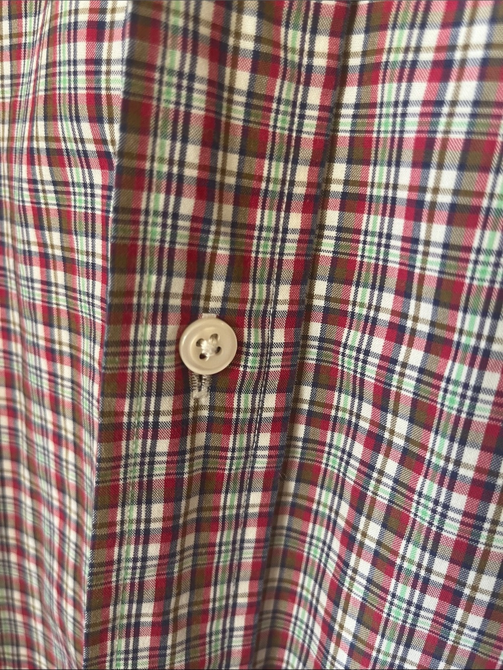 XL Ralph Lauren Red Navy Green Plaid Button-Down Shirt 90s quality mens buttonup - Picture 4 of 10